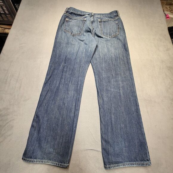 Old Navy Jeans Mens 34x30 Blue Straight Leg Distressed Denim - Picture 9 of 10